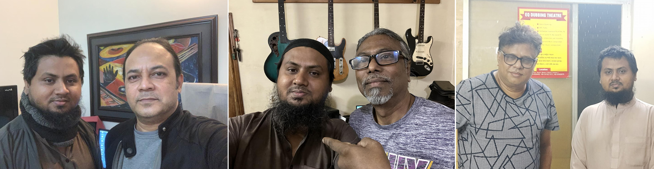 বাঁ থেকে- মানাম আহমেদ, লাবু রহমান রিপন খান এর সাথে মোঃ আব্দুল হান্নান